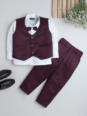 Fourfolds Boys Party(Festive) Waistcoat Trouser(Purple)