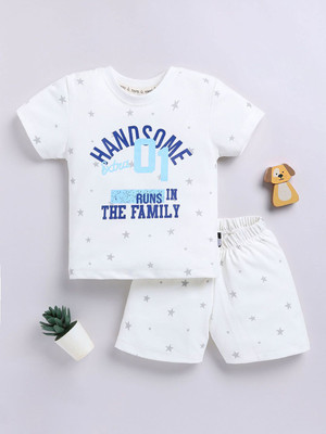 YK X Tinyo Boys & Girls Casual T-shirt Shorts(White)