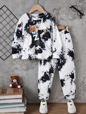 RIVEREYE Baby Boys & Baby Girls Casual T-shirt Trouser(WHITE)