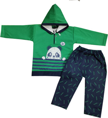 Siddhi Enterprises Baby Boys & Baby Girls Casual Sweatshirt Pyjama(GREEN)
