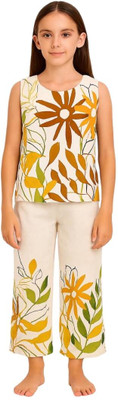 GALAD Girls Casual Top Pant(White)