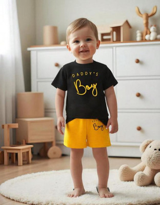 MUSNAHGARMENTS Boys & Girls Casual T-shirt Shorts(Black)