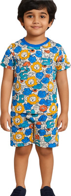 Nakshatra Boys & Girls Casual T-shirt Shorts(Sky Blue)