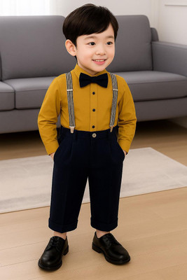 HV CREATION COLLECTION Baby Boys Party(Festive) Shirt Pant(Mustard)