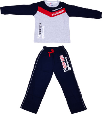 rayie collection Boys Casual T-shirt Trouser(GREY)