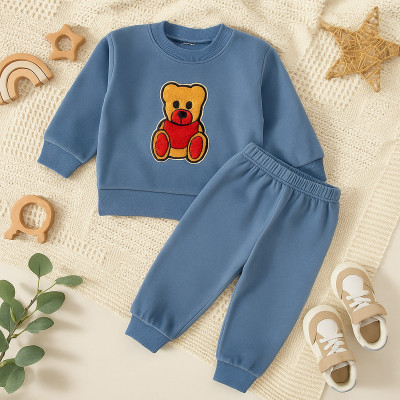 FASHIONCARNIVEL Boys & Girls Casual Sweatshirt Sweatpant(Blue)