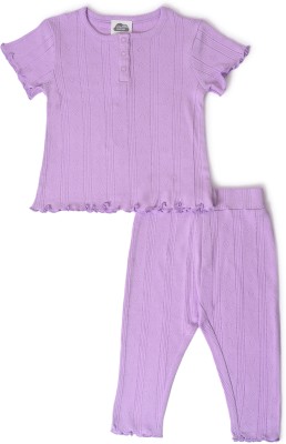 Mi Arcus Baby Girls Casual Top Legging(Purple)