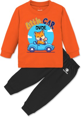 SUPERKID Boys & Girls Casual T-shirt Pant(Orange)