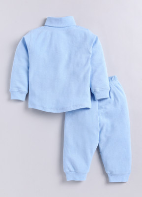 TINY BINY Boys & Girls Casual Top Track Pants(Sky Blue)