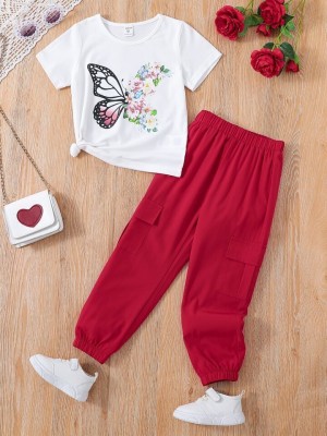 AVOVU Girls Party(Festive) T-shirt Pant(RED)