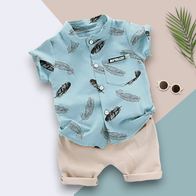 WinsKart Baby Boys & Baby Girls Party(Festive) Shirt Shorts(MORPANKH_SKY_CHIKU)
