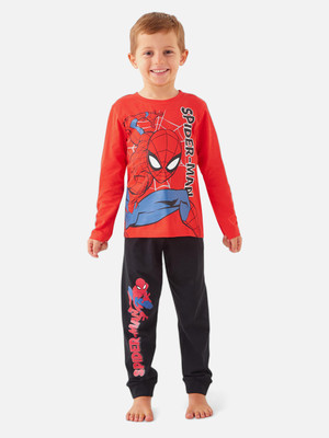 JUNIORS by Babyshop Boys Spiderman Casual T-shirt Pyjama(Red)