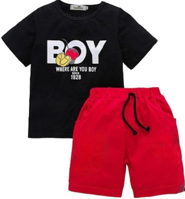 jpf Baby Boys Casual T-shirt Trouser(Marun)