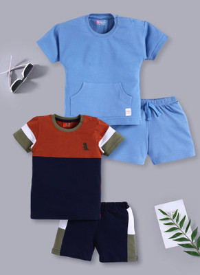 SUPERSQUAD Baby Boys Casual T-shirt Pant(Blue, Brown, Black)