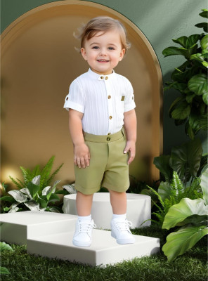 RIYANSHI Boys Casual Shirt Pant(Green)