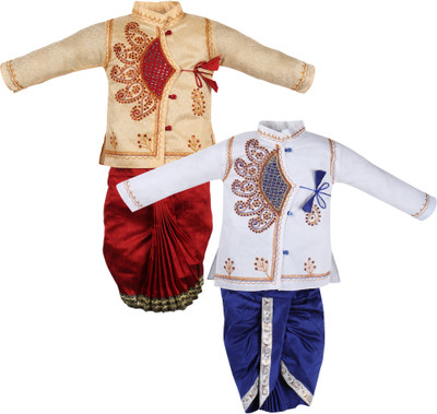 Corp Wed Baby Boys Party(Festive) Kurta Dhoti Pant(Multicolor)