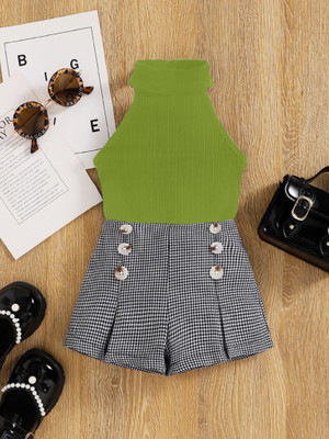 HouseOfCommon Baby Girls Steffi Love Party(Festive) Top Skirt(PISTA)