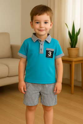 peeloo Baby Boys & Baby Girls Casual Dress Dress(SKY STREP 0-3)