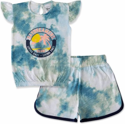 Baby's Pride Baby Girls Casual T-shirt Shorts(Blue)