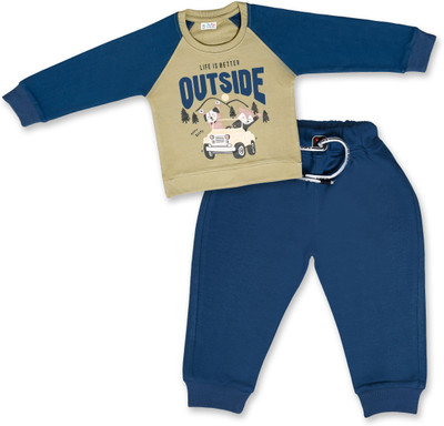 Joy Kids Baby Boys Casual Sweatshirt Track Pants(Pista, Blue)