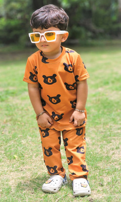 ALANTA Baby Boys Casual T-shirt Track Pants(TEDDYBEAR)