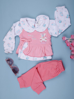V-MART Baby Girls Casual Dress Legging(Pink)