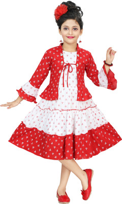 Chandrika Girls Party(Festive) Top Skirt(RED)