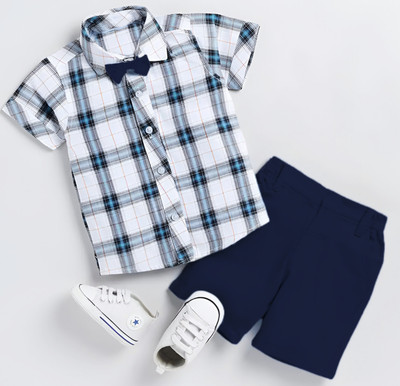 Vibe Trends Baby Boys & Baby Girls Party(Festive) Shirt Shorts(1006 GD BLUE)