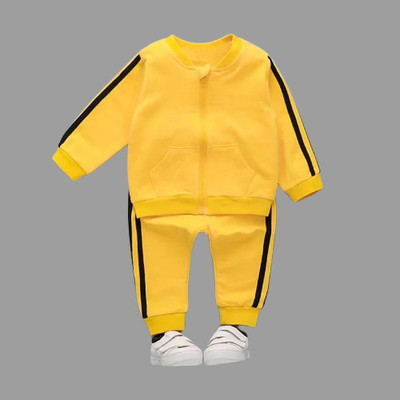 dhairyatraders Baby Boys & Baby Girls Party(Festive) Sweatshirt Track Pants(Yellow)