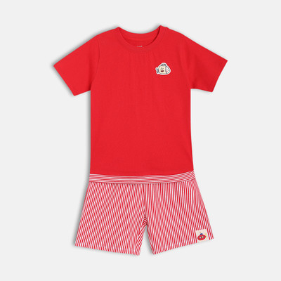 MINI KLUB Boys Casual Top Pant(RED/MULTI)