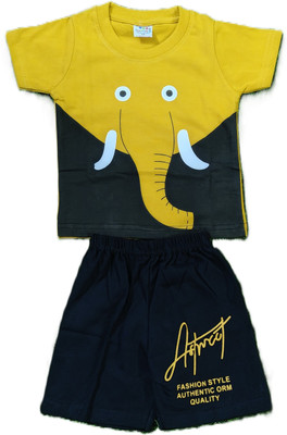 Buymyethnic Boys & Girls Casual T-shirt Pant(Multicolor)