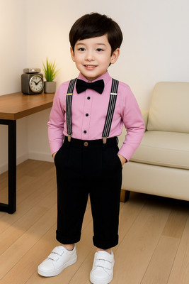 Bleckz Someck Boys Party(Festive) Shirt Pant(Pink)