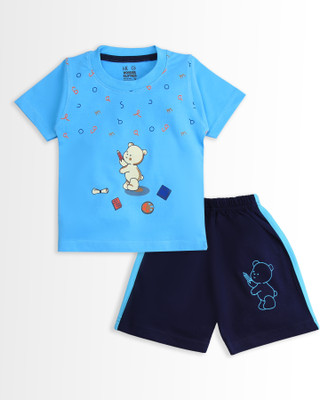 Wonder Klothes Baby Boys & Baby Girls Casual T-shirt Shorts(Blue)