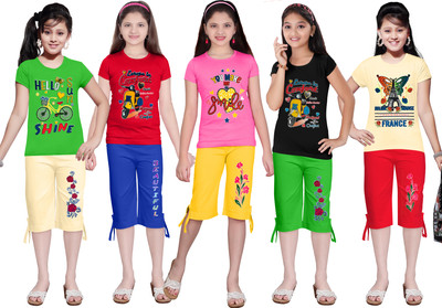 KS KOARRA Girls Casual T-shirt Track Pants(239 MULTICOLOURRS)