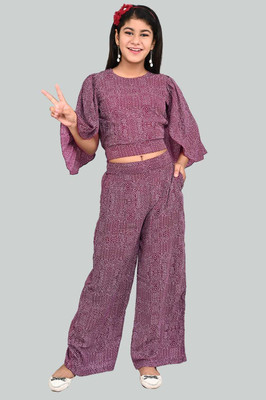Skyfly Girls Casual Top Trouser(Maroon)
