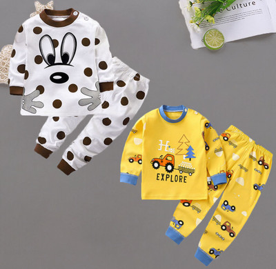 Dreamz Baby Boys & Baby Girls Casual T-shirt Track Pants(White-Yellow)