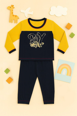 VACKY Boys & Girls Casual T-shirt Pant(Black)
