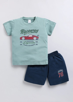 GIGGLY FOX Baby Boys Casual Top Pant(Pista Green)