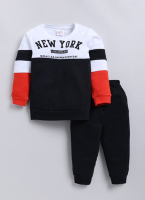 IcePie Boys & Girls Casual T-shirt Track Pants(Black)