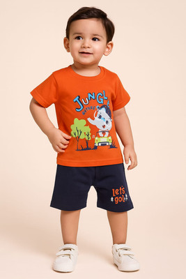 IFA COLLECTION Baby Boys Casual T-shirt Shorts(ORENGE)