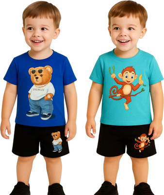 SEGRO Baby Boys & Baby Girls Casual T-shirt Shorts(ROYAL, MINT)