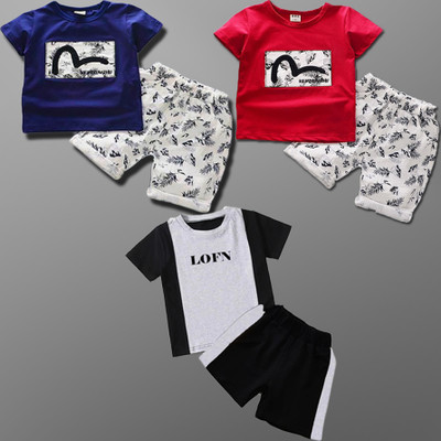 Lofn Baby Boys & Baby Girls Casual T-shirt Shorts(Multi)