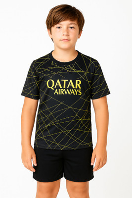 DOSTITCH Boys & Girls Casual T-shirt Shorts(Black)