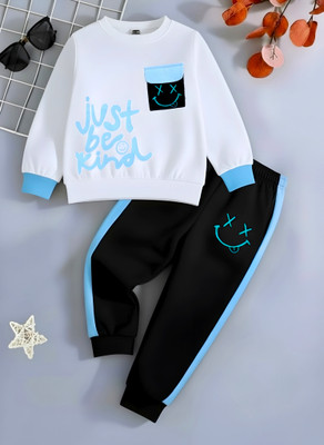 Afreen Creations Boys & Girls Party(Festive) T-shirt Track Pants(white\black\blue)