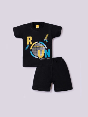 SINDON Baby Boys Casual T-shirt Pant(Black)