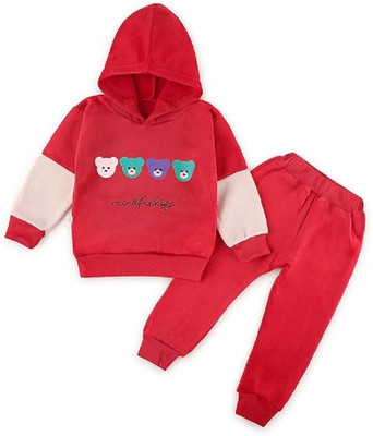 Bold N Elegant Baby Boys & Baby Girls Casual Sweatshirt Pant(Red)