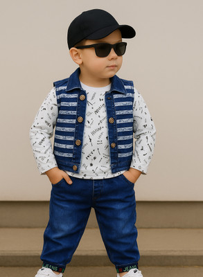 JILANI TRADERS Boys Casual Jacket Jeans(BLUE)