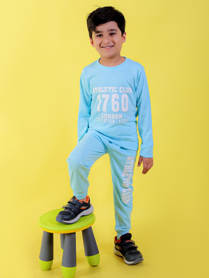 Chandrika Boys Casual T-shirt Track Pants(SKYBLUE)