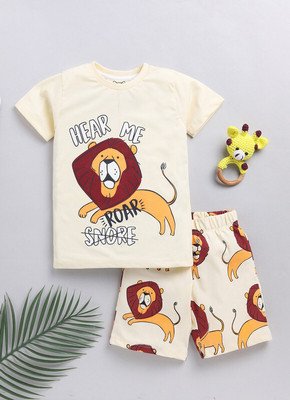 Yk Boys Casual T-shirt Shorts(Yellow)
