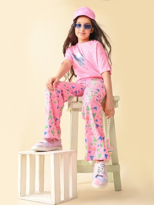 Lilpicks Girls Casual Top Pyjama(Pink)